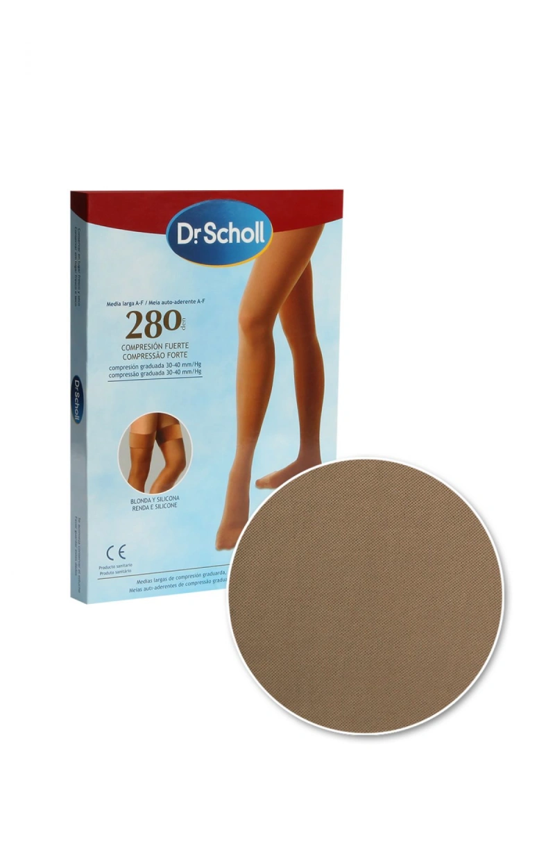 Kifidis 280 Den.26-30 Kasığa Kadar Silikonlu Mikrofiber Burnu Açık Bej / Beige - S