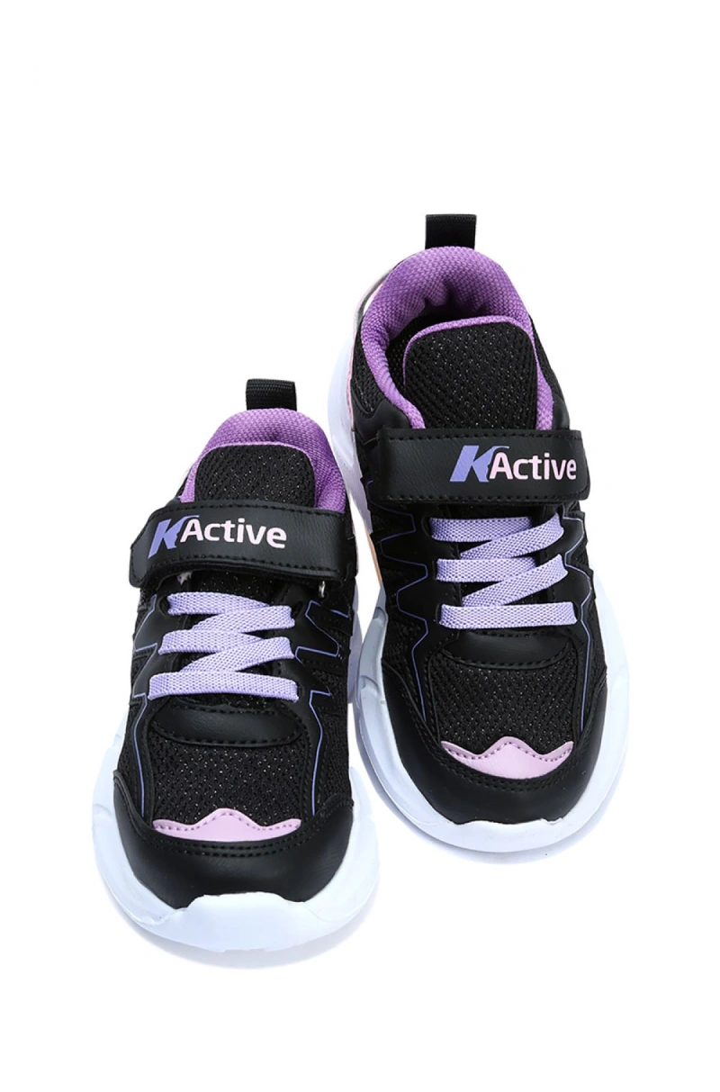 C328 Kifidis Active Unisex Çocuk Spor Ayakkabı-Siyah-Pembe / Black-Pink-33