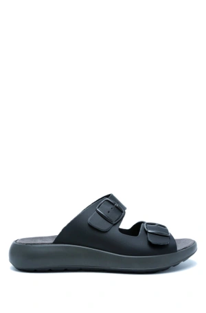 21501 Ara Shoes Piero Çift Bantlı Erkek Terlik -BLACK - 01 - 40