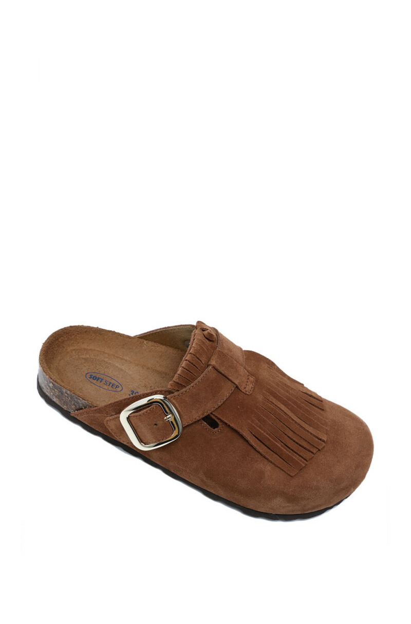 K14742SD Kifidis Soft Step Kadın Süet Deri Sabo Mantar Terlik 36-41 - Kahverengi/Brown, 37