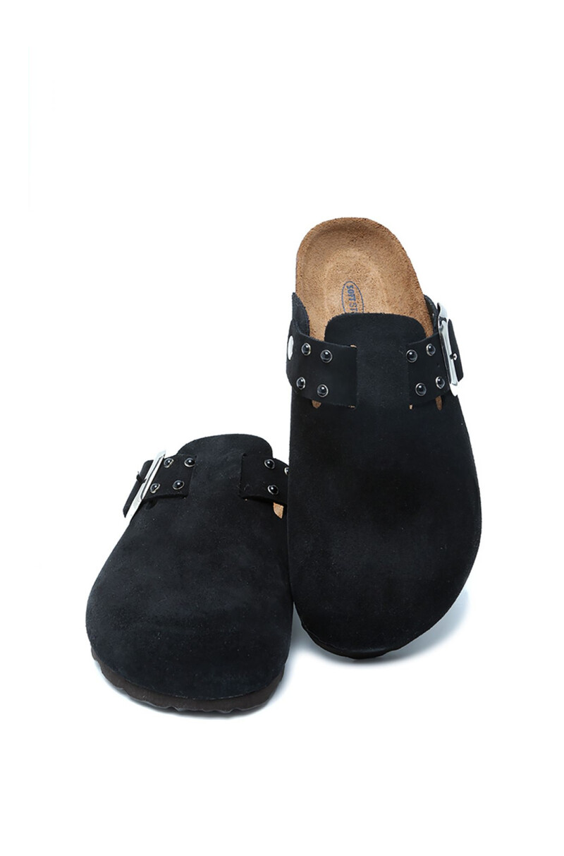 K14653SD Kifidis Soft Step Kadın Süet Deri Sabo Mantar Terlik 36-41 - Siyah/Black, 37