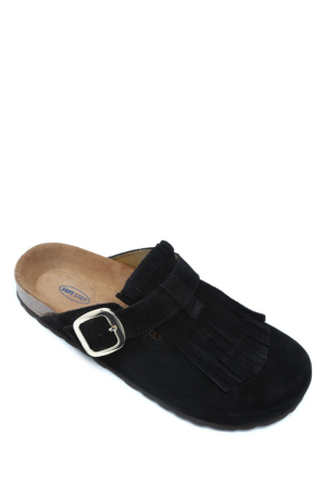 K14742SD Kifidis Soft Step Kadın Süet Deri Sabo Mantar Terlik 36-41 - Siyah/Black, 36