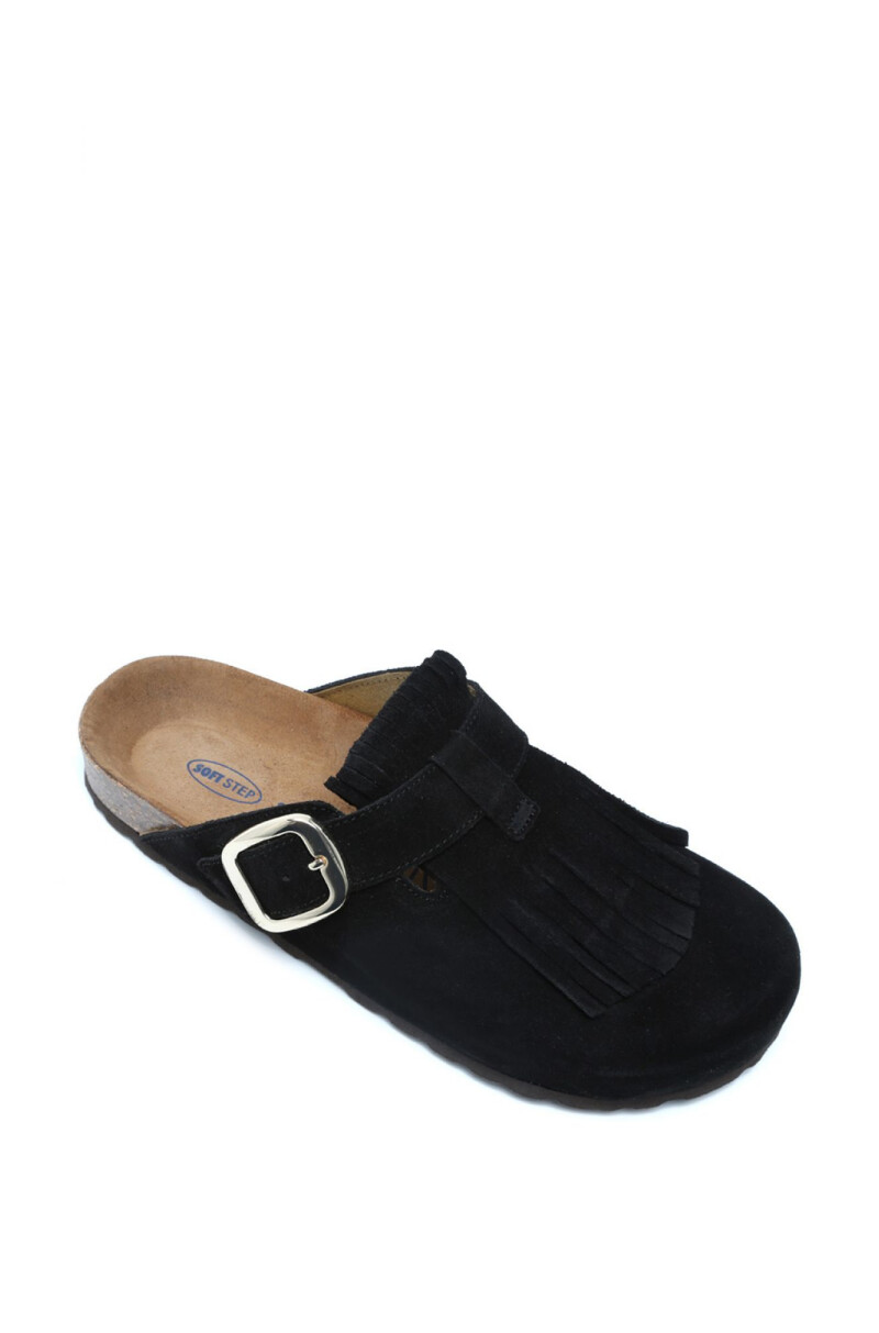 K14742SD Kifidis Soft Step Kadın Süet Deri Sabo Mantar Terlik 36-41 - Siyah/Black, 39