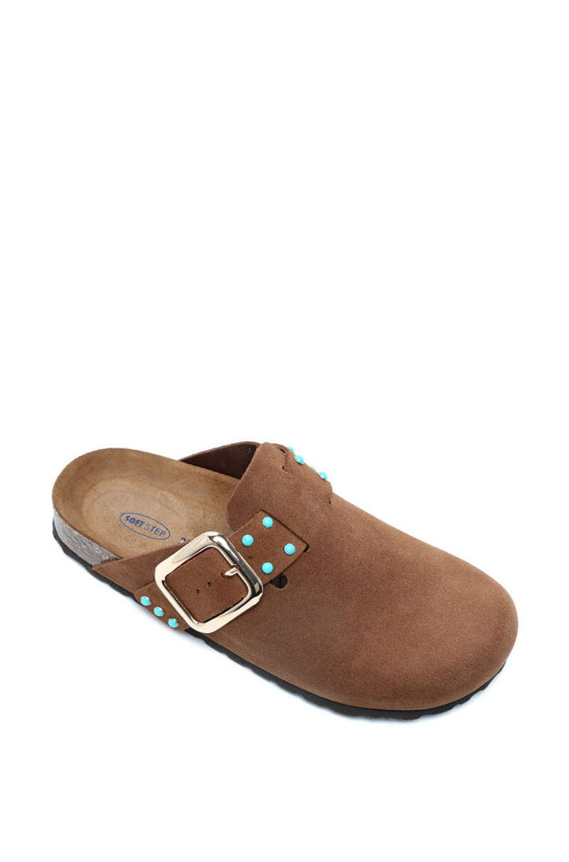 K14653SD Kifidis Soft Step Kadın Süet Deri Sabo Mantar Terlik 36-41 - Kahverengi / Brown, 38