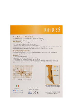 Kifidis 40 Den. 8-10 mmHg Külotlu Varis Çorabı Duman Nefti - 5